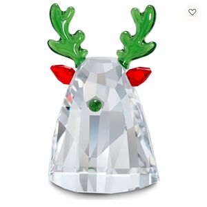 Swarovski Crystal Holiday Xmas Cheers Reindeer Head NWT